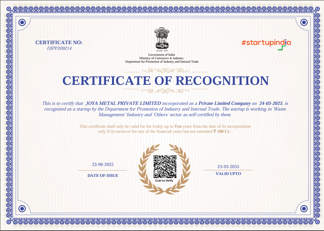 Official Certificate